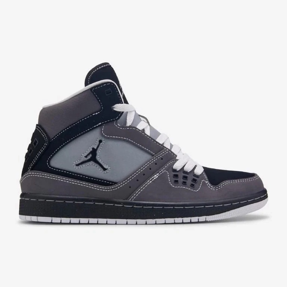 Jordan 1 Flight Mens Size 9 Black Metallic Silver Dark Grey Basketball Shoes NEW